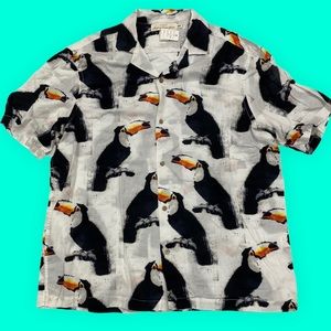 Toucan all over print button down.